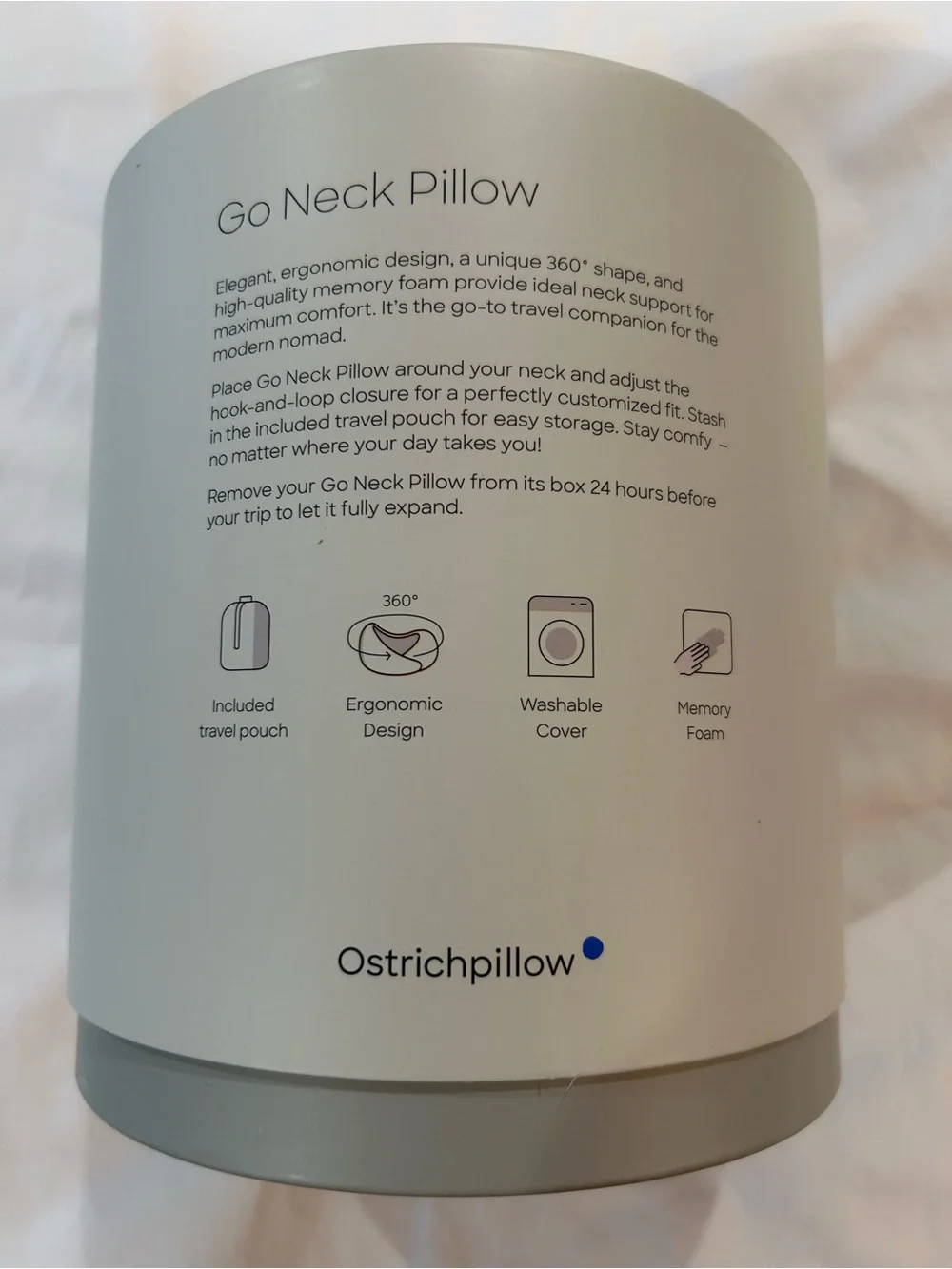 Ostrich pillow  Go Neck Pillow. New. Gray